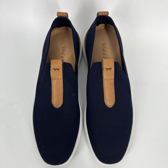 Wolf & Shepherd Shoes Mens Size 6 Womens Size 8 Navy White Swiftknit Loafer - Picture 2 of 8